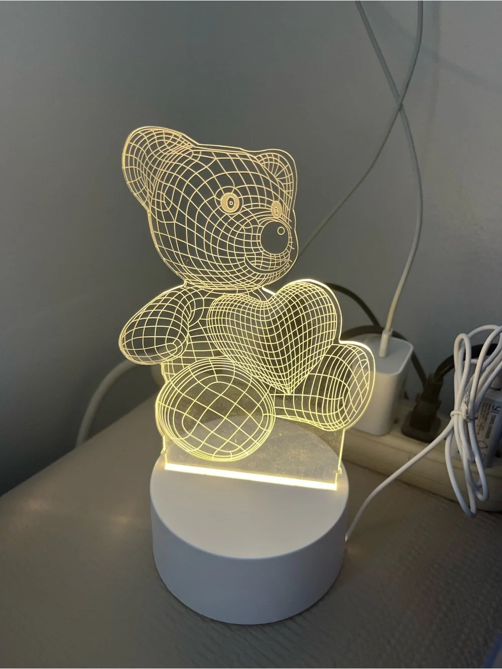LED Teddy Bear Night Light Lamp in Warm White - Unbranded